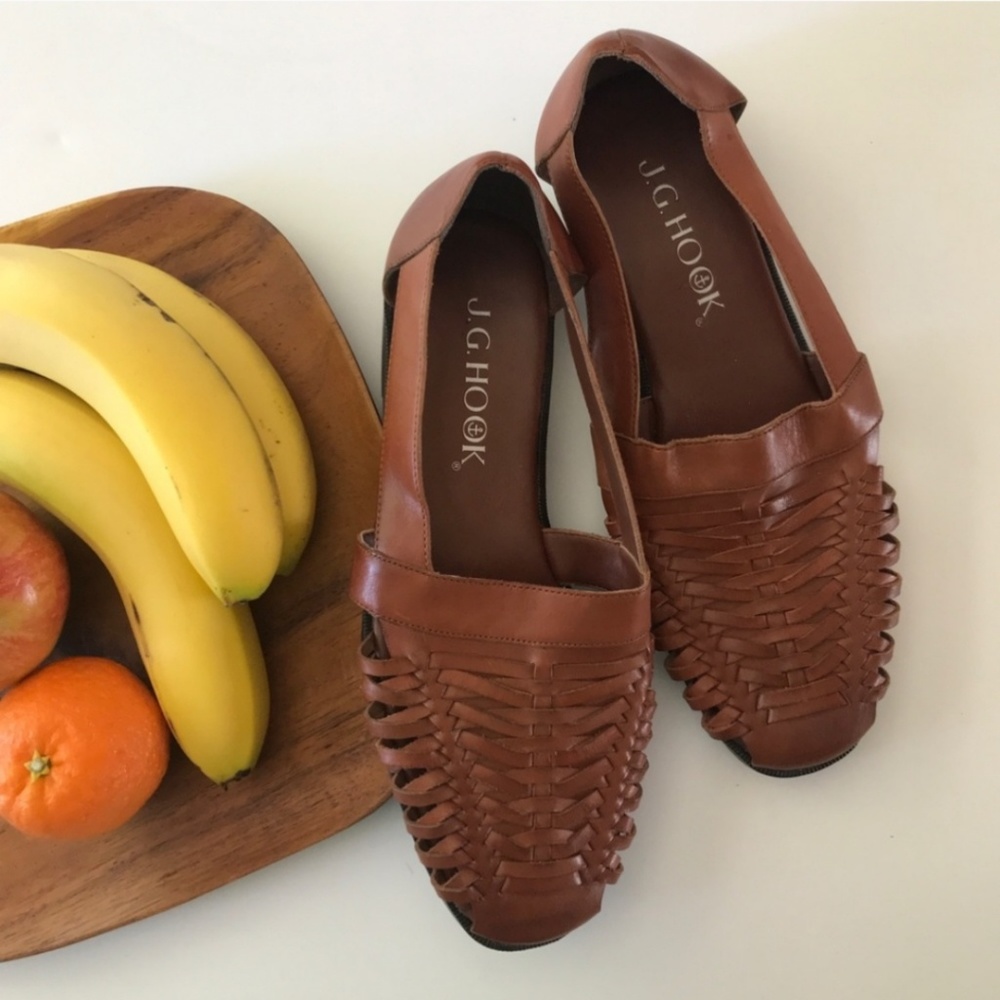 Woven Leather Loafer Flats